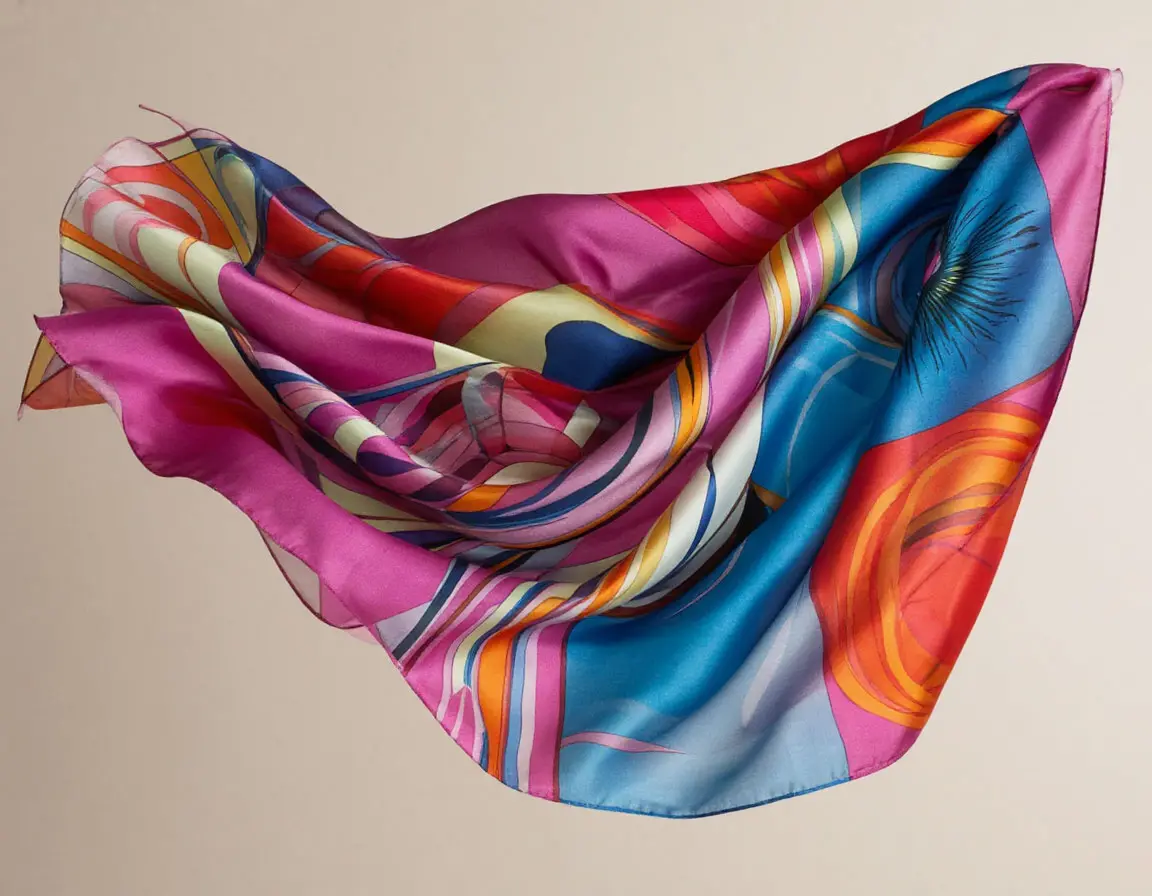 Silk scarf print